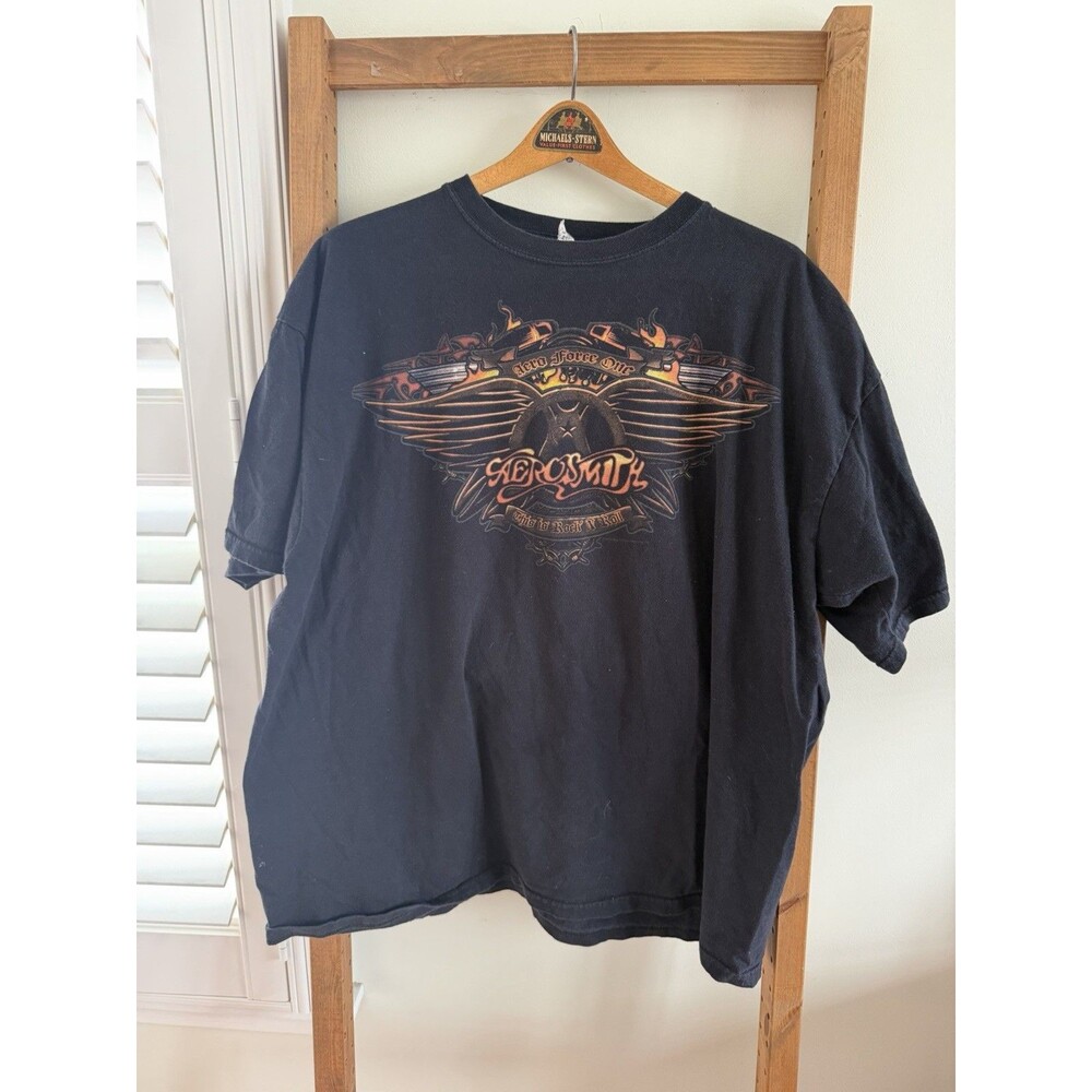 Aerosmith "Aero Force One" Black Concert T-Shirt Size 2XL Y2K ANVIL 2000s